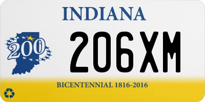 IN license plate 206XM