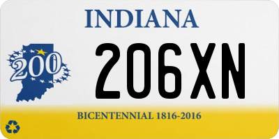 IN license plate 206XN