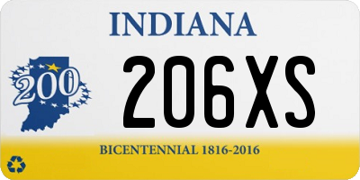 IN license plate 206XS