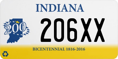 IN license plate 206XX