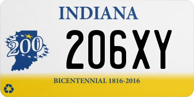 IN license plate 206XY