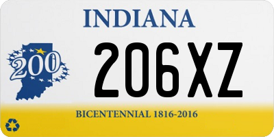 IN license plate 206XZ