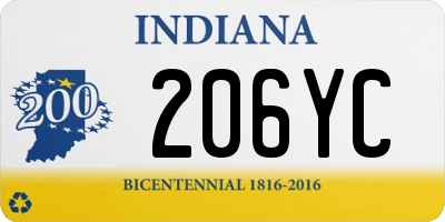 IN license plate 206YC