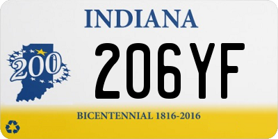 IN license plate 206YF