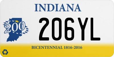 IN license plate 206YL