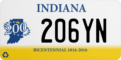 IN license plate 206YN