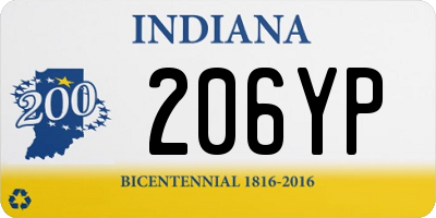 IN license plate 206YP