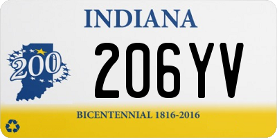 IN license plate 206YV