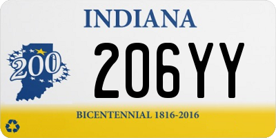 IN license plate 206YY