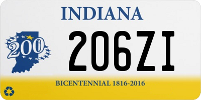 IN license plate 206ZI