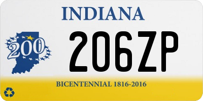 IN license plate 206ZP