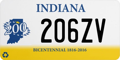 IN license plate 206ZV