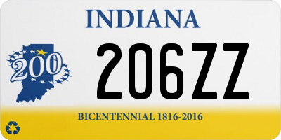 IN license plate 206ZZ