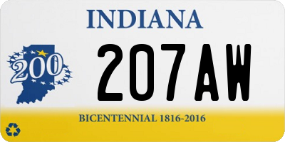 IN license plate 207AW