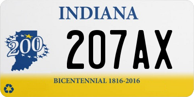 IN license plate 207AX