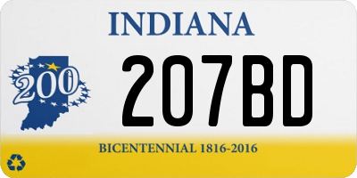 IN license plate 207BD