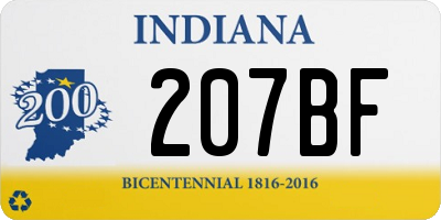 IN license plate 207BF