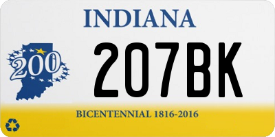 IN license plate 207BK