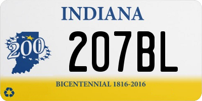 IN license plate 207BL