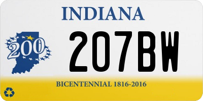 IN license plate 207BW