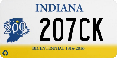 IN license plate 207CK