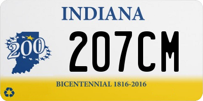 IN license plate 207CM