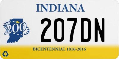 IN license plate 207DN