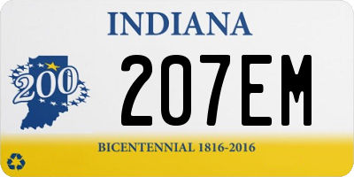 IN license plate 207EM