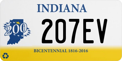 IN license plate 207EV