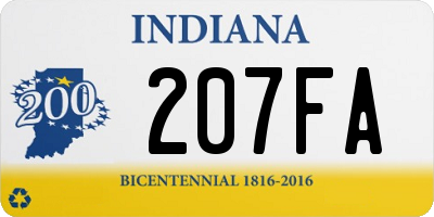 IN license plate 207FA