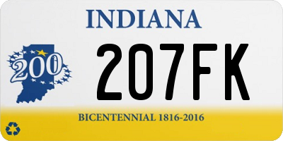 IN license plate 207FK