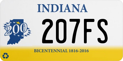 IN license plate 207FS