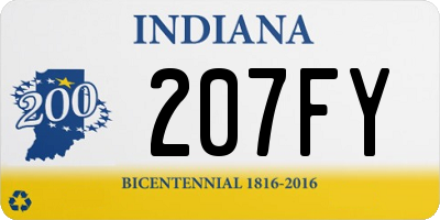 IN license plate 207FY