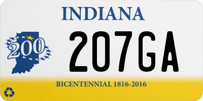 IN license plate 207GA