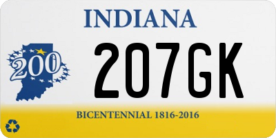 IN license plate 207GK