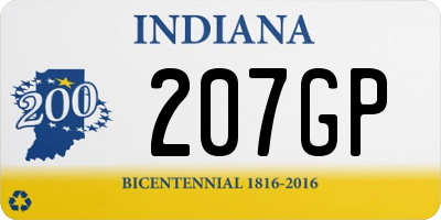 IN license plate 207GP