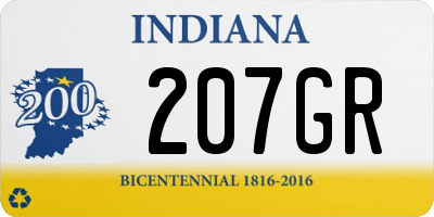 IN license plate 207GR