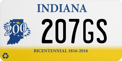 IN license plate 207GS