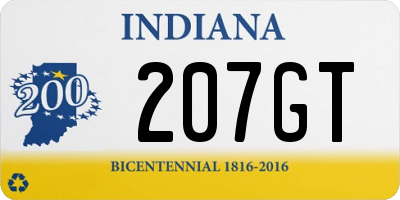 IN license plate 207GT