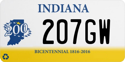 IN license plate 207GW