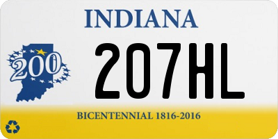 IN license plate 207HL