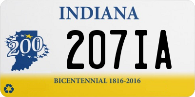 IN license plate 207IA