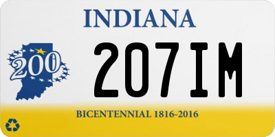 IN license plate 207IM