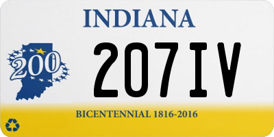 IN license plate 207IV