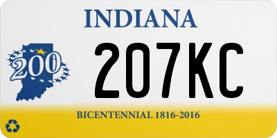 IN license plate 207KC