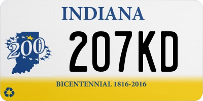 IN license plate 207KD