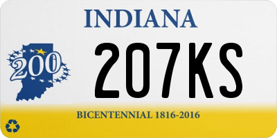 IN license plate 207KS