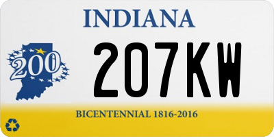 IN license plate 207KW