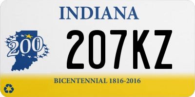 IN license plate 207KZ