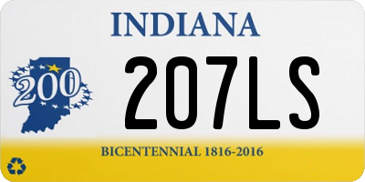 IN license plate 207LS